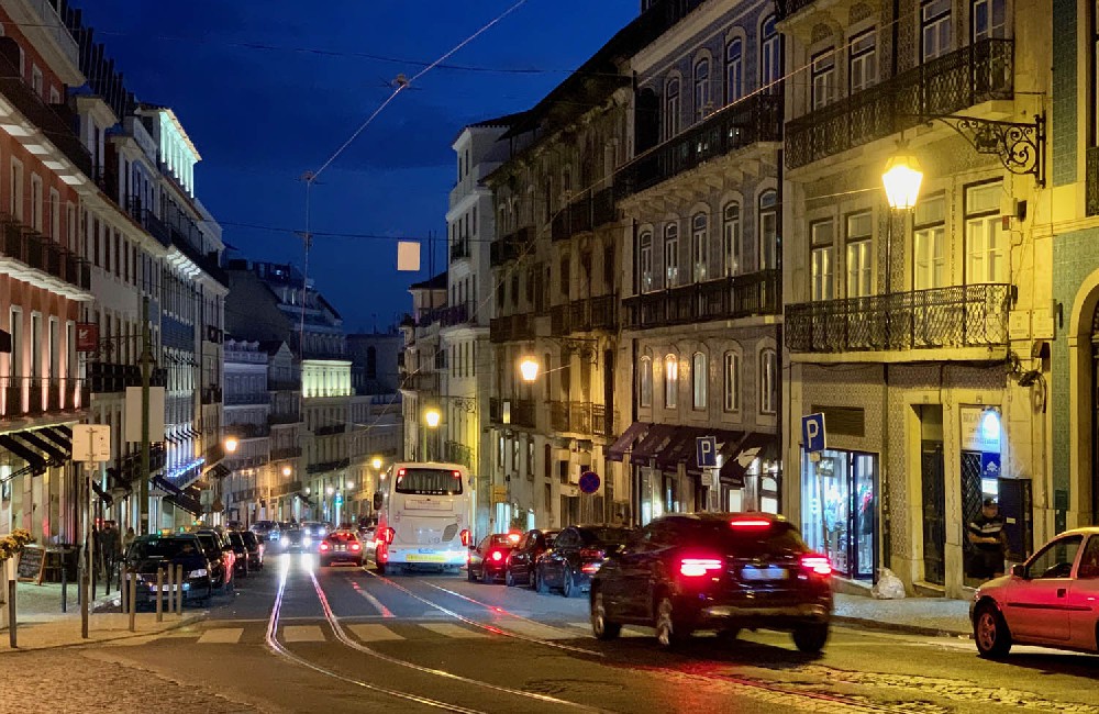 Night view of Lisbon,Portugal,taken in 2019